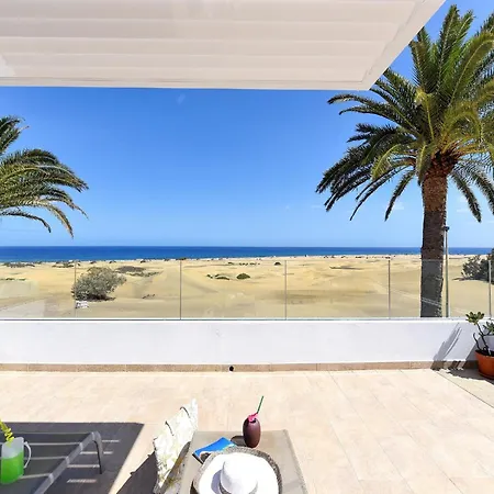 Beachfront Del Ingles Exclusive Breathtaking Views Over The Sea And Dunes Private Heated Pool Terrace Bbq 200 M To, Las Palmas / Gran Canaria